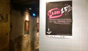 Ö-Slam-Plakat in der Bäckerei, Foto (c) Carmen Sulzenbacher